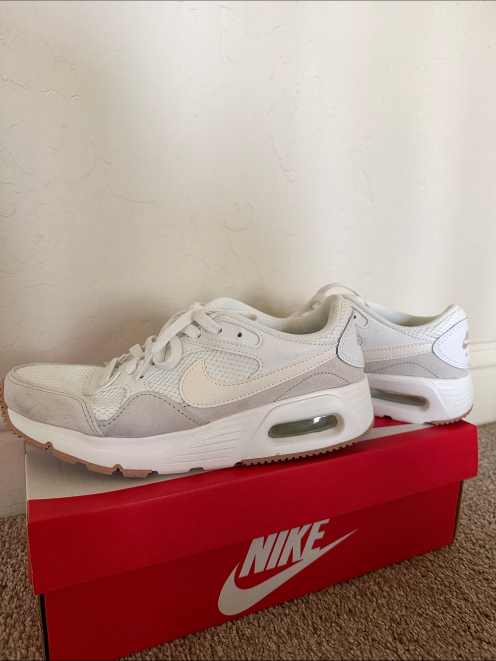 Nike Women’s Air Max Sneakers in White and Light Gray